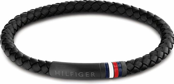 Tommy Hilfiger Bracciale famiglia intrecciata in pelle (19 cm, Cuoio)