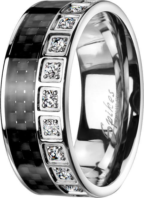 Immagine prodotto Star Piercing Anello argento carbonio e cristalli (Acciaio chirurgico 316L, senza ottone)