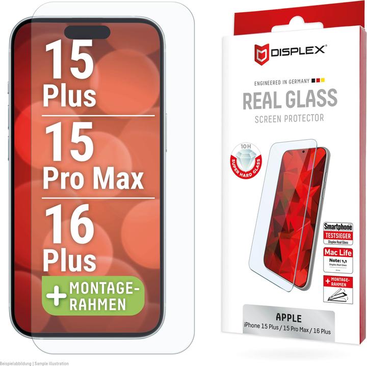 Immagine prodotto Displex Real Glass, 2D Panzerglas (1 Pezzo/i, Apple iPhone 16 Plus)