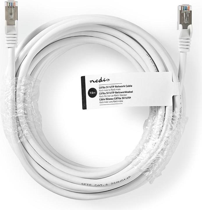 Produktbild Nedis Cat 6a RJ45 to RJ45 Cable - White (SF/UTP, CAT6a, 7.50 m)