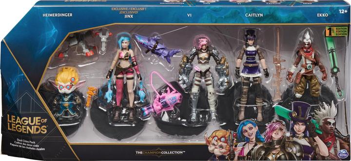 Actual product image Spin Master League of Legends action figures (Vi, Caitlyn, Ekko, Heimerdinger and exclusive Jinx)