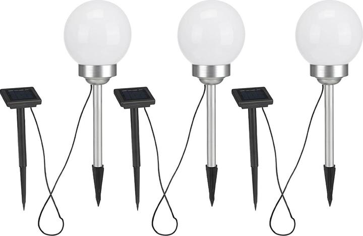 Actual product image HI Set of 3 garden globe lamps with moving light pattern, incl. solar module, 15 cm (15000 lm, IP67)
