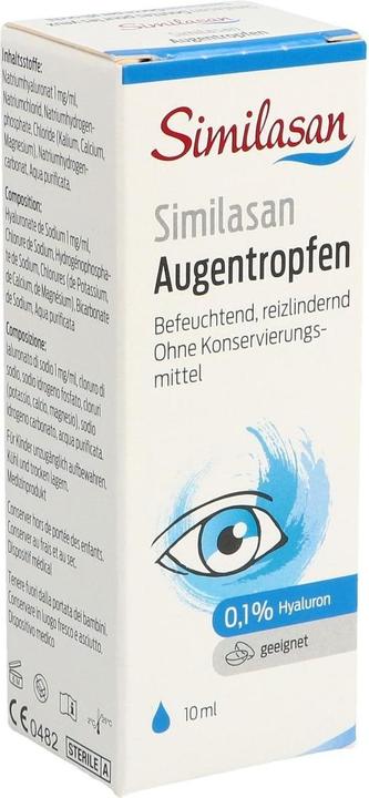 Image du produit Similasan Gouttes pour les yeux 0,1% hyaluronique (10 ml, 10 ml de gouttes pour les yeux contenant 0,1% de hyaluron)