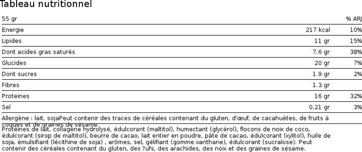 Valori nutrizionali e ingredienti Barebells Barretta proteica morbida (Arachidi Caramello, 12 pz., 660 g)