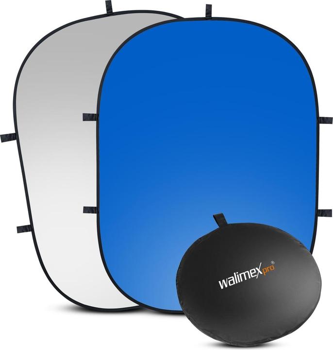 Immagine prodotto Walimex 2in1 fondo pieghevole grigio/blu, 180x210cm (180 cm, 180 cm)