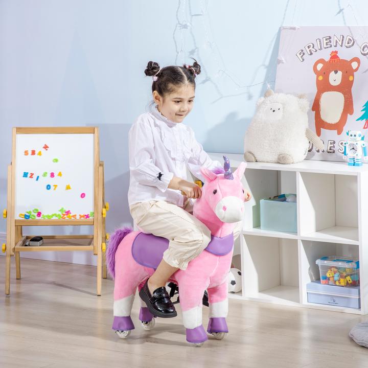 Produktbild Homcom Schaukelpferd Einhorn mit Rollen und Pedalen