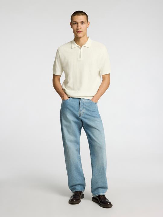 Image du produit Selected Homme Slhcran Ss Knit Structure Half Zip Polo (M)