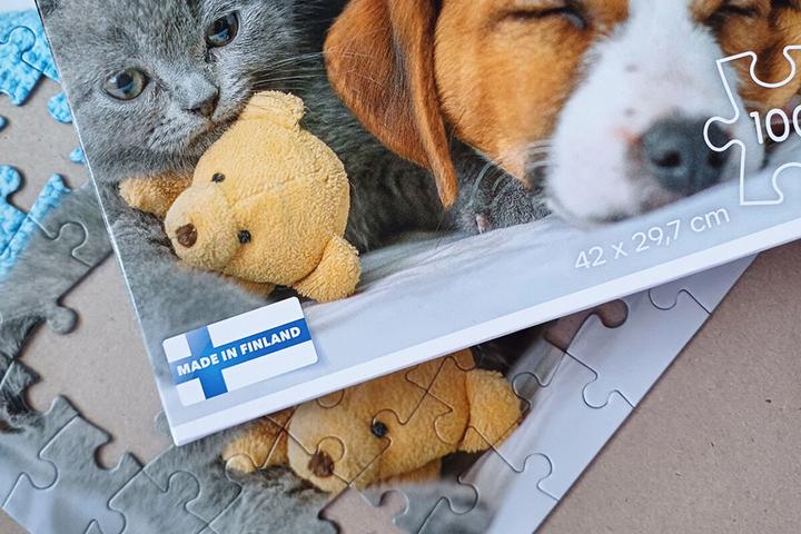 Image du produit Selecta Spielzeug Puzzle Gentil chaton et chien endormi, 100 pièces. (100 pièces)