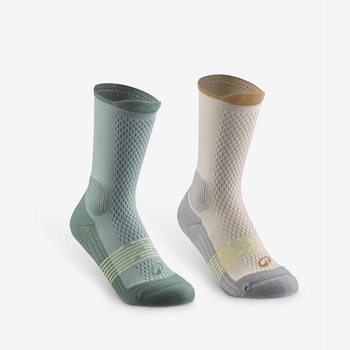 Image du produit Quechua Chaussettes de randonnée hautes junior, HIKE 500 vert (27, 30)
