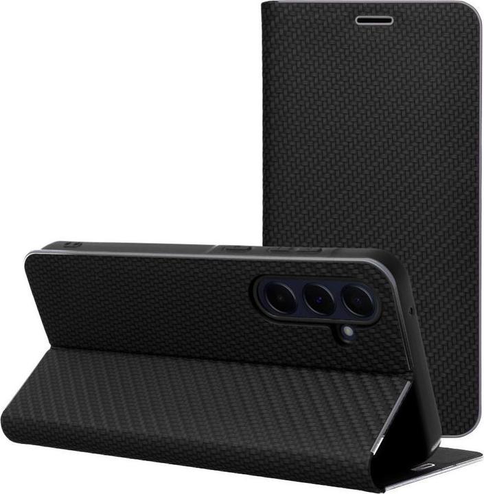 Productafbeelding Partner Telecom Book case OEM LUNA Book Carbon for HUAWEI Y6 2019 black (Huawei Y6 (2019))