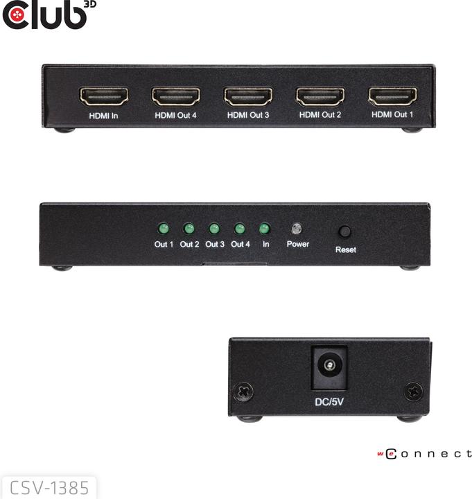 Immagine prodotto Club 3D Club3D HDMI splitter 1 ingresso -> 4 uscite 4K120Hz UHD al dettaglio