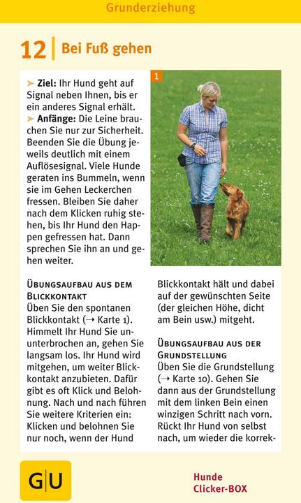 Actual product image Hunde Clicker-Box 36 Trainingskarten (German, Sabine Winkler, 2016)