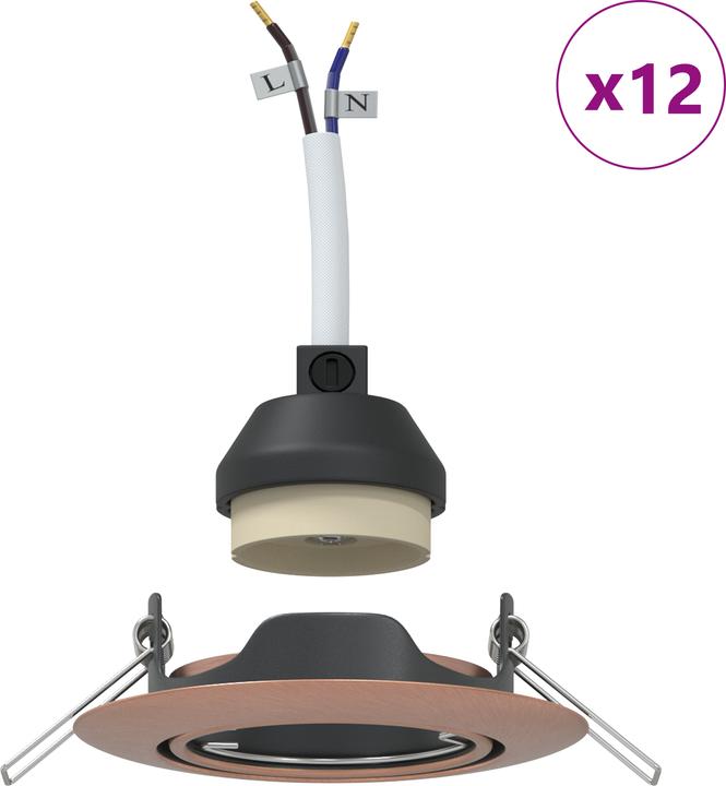 Immagine prodotto VidaXL Lampade rame rame e plastica piccole luci da incasso rotonde