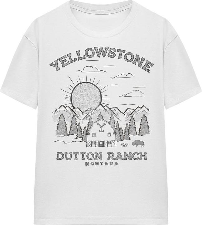 Actual product image Yellowstone Unisex Adult Dutton Ranch Sunrise T-Shirt (XL)