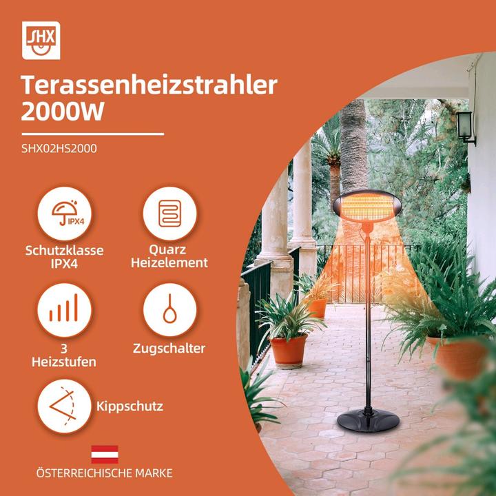 Produktbild SHE SHX 2568620 Freiflächenheizung Schwarz (2000 W)