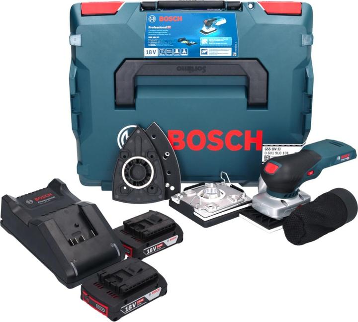 Actual product image Bosch Professional Bosch GSS 18V-13 Battery orbital sander 18 V + 2x battery 2.0 Ah + charger + L-BOXX (Sander)