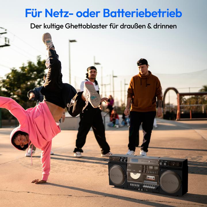 Produktbild Medion LIFE® P66538 Retro-Boombox DAB+/PLL-UKW Radio, Bluetooth® 5.3 für das Abspielen von Smartphone & Co (DAB+, FM, Bluetooth)