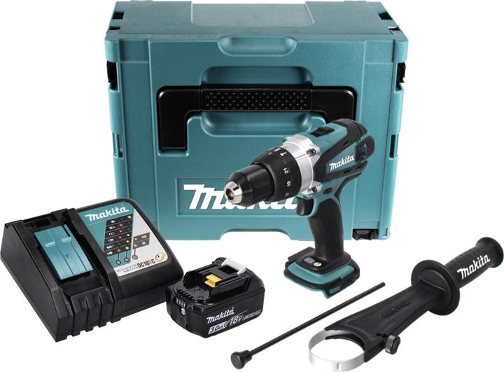 Produktbild Makita DHP 458 RF1J Akku Schlagbohrschrauber 18V 91Nm im Makpac + 1x 3,0 Ah Akku + Ladegerät (Akkubetrieb)