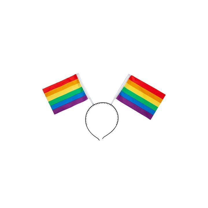 Actual product image Wicked Costumes 2 rainbow flags on a hairband