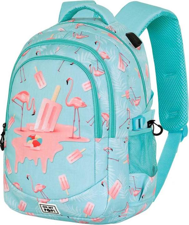 Actual product image Oh My Pop! PLUS Running Backpack Ice Flamingo