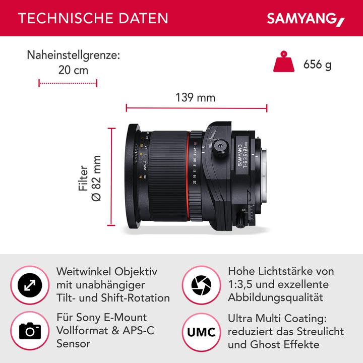 Produktbild Samyang 24mm f/3.5 ED AS UMC Tilt/Shift, Sony E (Sony E, Vollformat)