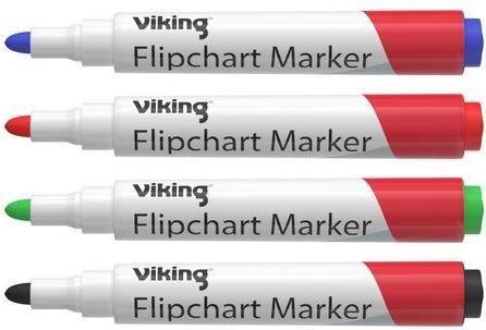 Viking Flipchart marker 4-pack assorted (Assorted, 4 x)