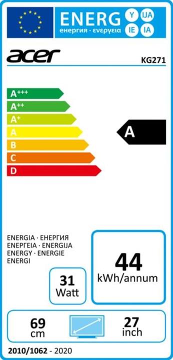 Energie-Label Acer KG271bmiix (1920 x 1080 Pixel)