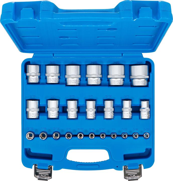 Image du produit BGS Jeu de douilles, six pans 6,3 mm (1/4"), 12,5 mm (1/2") en pouce 24 pièces (1/2")