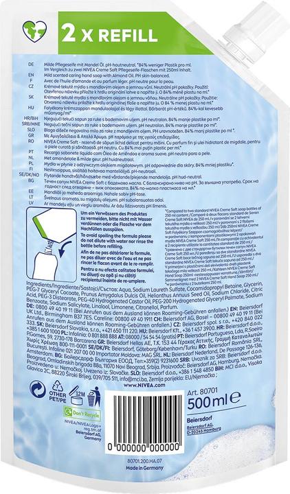 Actual product image NIVEA Cream Soft (Liquid soap, 500 ml)