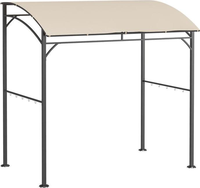 Actual product image Swisshandel24 Barbecue gazebo, rain cover, UV-resistant, with hooks, steel, polyester, beige, 215 x 150 x 220 cm (215 cm, 150 cm)