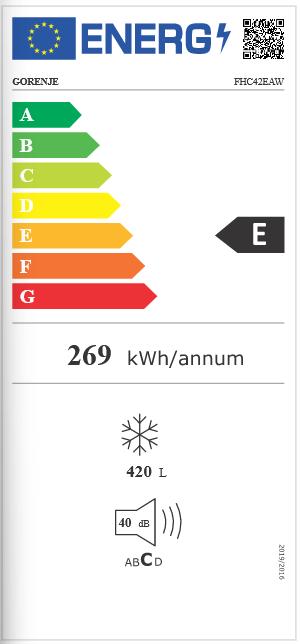 Energy Label Gorenje FHC42EAW Freezer (Stand-alone, 420 l)
