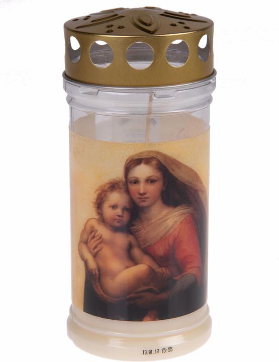 Actual product image Herzog Kerzen Grave candle Memoriam Ø 7 cm Madonna (1 pcs.)