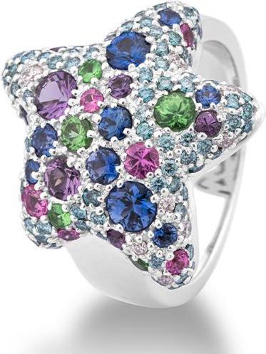 Produktbild Breuning RING - E.SAFIR HELLBLAU/Brill. 0,816 Ct G/if (56, 750/18 K Gold)