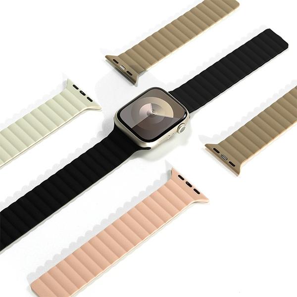 Produktbild Araree pasek Silicone Link Apple Watch 42/44/45/49mm biało-zielony/warm white-khaki AR70-01907C (Silikon)