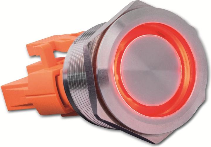 Produktbild Joy-it BUTTON22C-L-RD Tastschalter 250 V/AC 15 A 1 x Ein/(Aus) IP67, IK10 rastend 1 St.