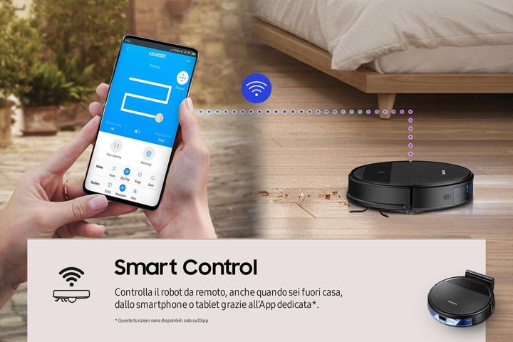 Immagine prodotto Samsung VR05R5050WK aspirapolvere robot Senza sacchetto Nero 0,2 L (Aspirazione robotica)