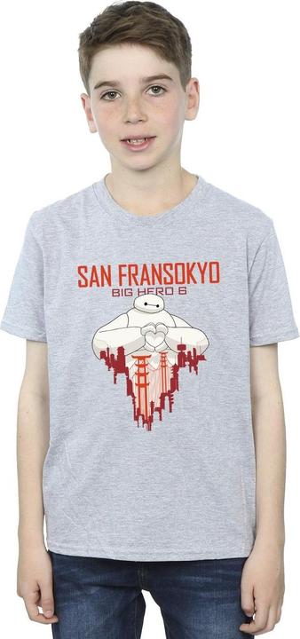 Immagine prodotto Disney Big Hero 6 Baymax San Fransokyo Heart Maglietta Ragazzi (140, 146)