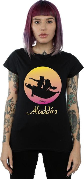 Actual product image Disney Womens/Ladies Aladdin Flying Sunset Cotton T-Shirt (XXL)