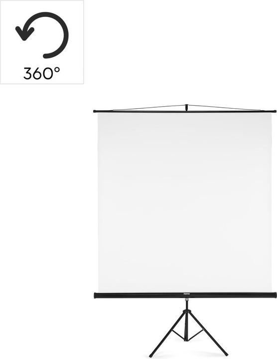 Produktbild Hama Leinwand mit Stativ, 180 x 180 cm, 2in1, mobiles Set, Teleskoprohr, Weiss (100.39", 1:1)