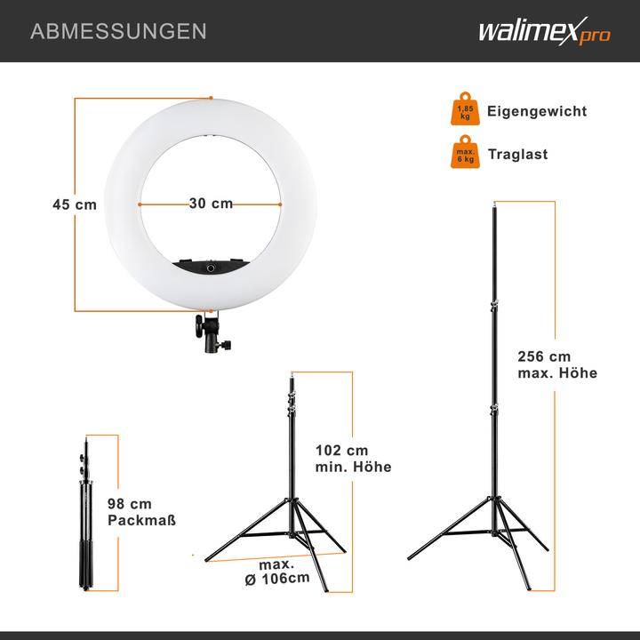 Produktbild Walimex Medow 960 Pro Set inkl. Lampenstativ (Ringleuchte)