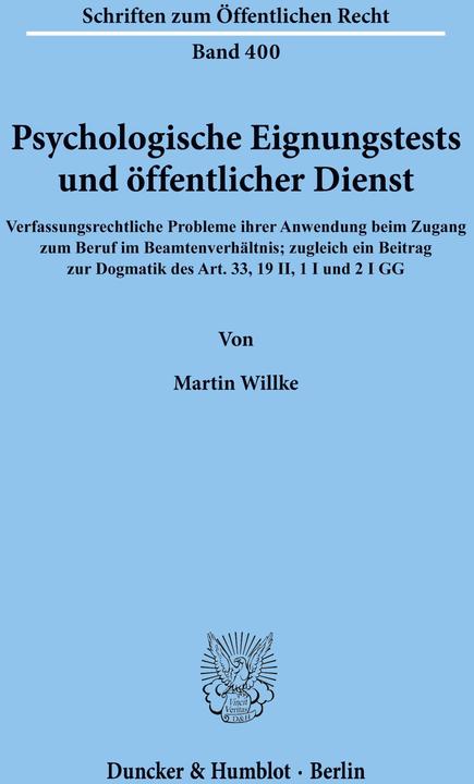 Immagine prodotto Psychologische Eignungstests und öffentlicher Dienst (Tedesco)