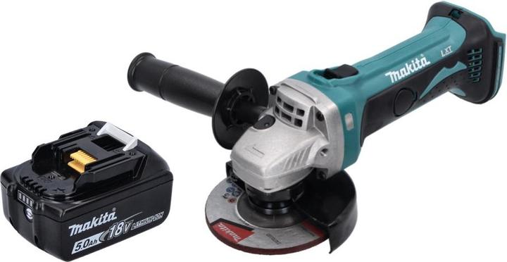 Produktbild Makita DGA 452 T1 Akku Winkelschleifer 18 V 115 mm + 1x Akku 5,0 Ah - ohne Ladegerät (115 mm)
