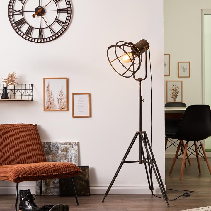 Image du produit Brilliant Lampadaire Reece à trois pieds, acier noir (E27)