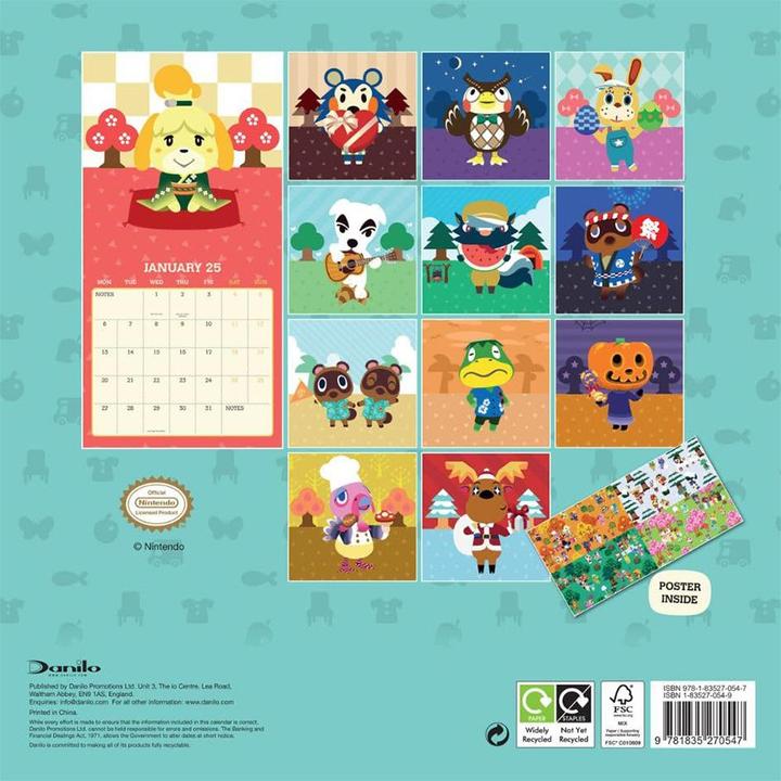 Produktbild Animal Crossing Wandkalender 2025 Quadratisch (30 x 30 cm, Deutsch)