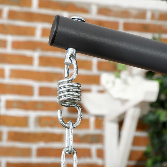 Produktbild Swisshandel24 Rattan Hängesessel 194 cm klappbar, Indoor Outdoor, bis 100 kg hellgrau (100 kg)