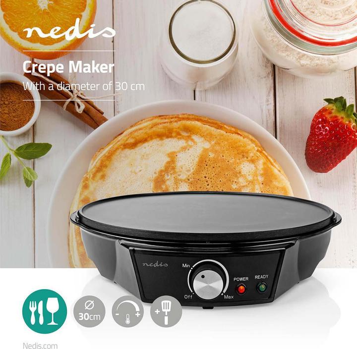 Actual product image Nedis Crepe Maker | Diameter: 300 mm | 1200 W | Non-stick coating | Temperature settings