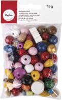 Image du produit Rayher Perles en bois colorées, 75 g