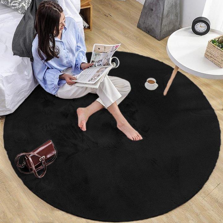 Produktbild Strado Round mat Rabbit 200x200 Black (Black) universal (Ø 200 cm)