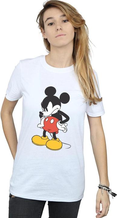 Actual product image Disney Womens/Ladies Mickey Mouse Angry Look Down Cotton Boyfriend T-Shirt (M)