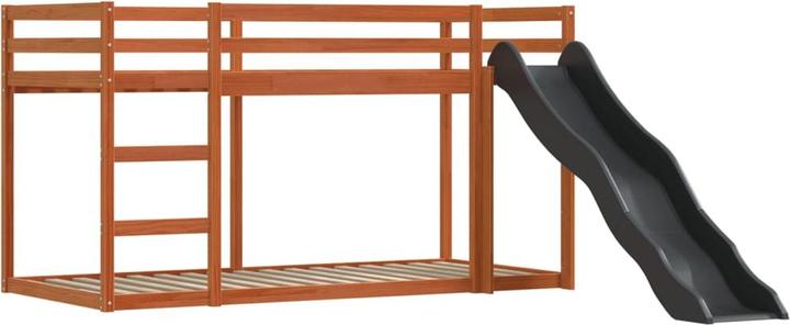 Image du produit VidaXL Lit superposé avec toboggan et rideaux (90 x 200 cm)